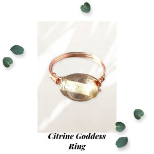 Citrine Goddess Ring - Copper - Size 5
